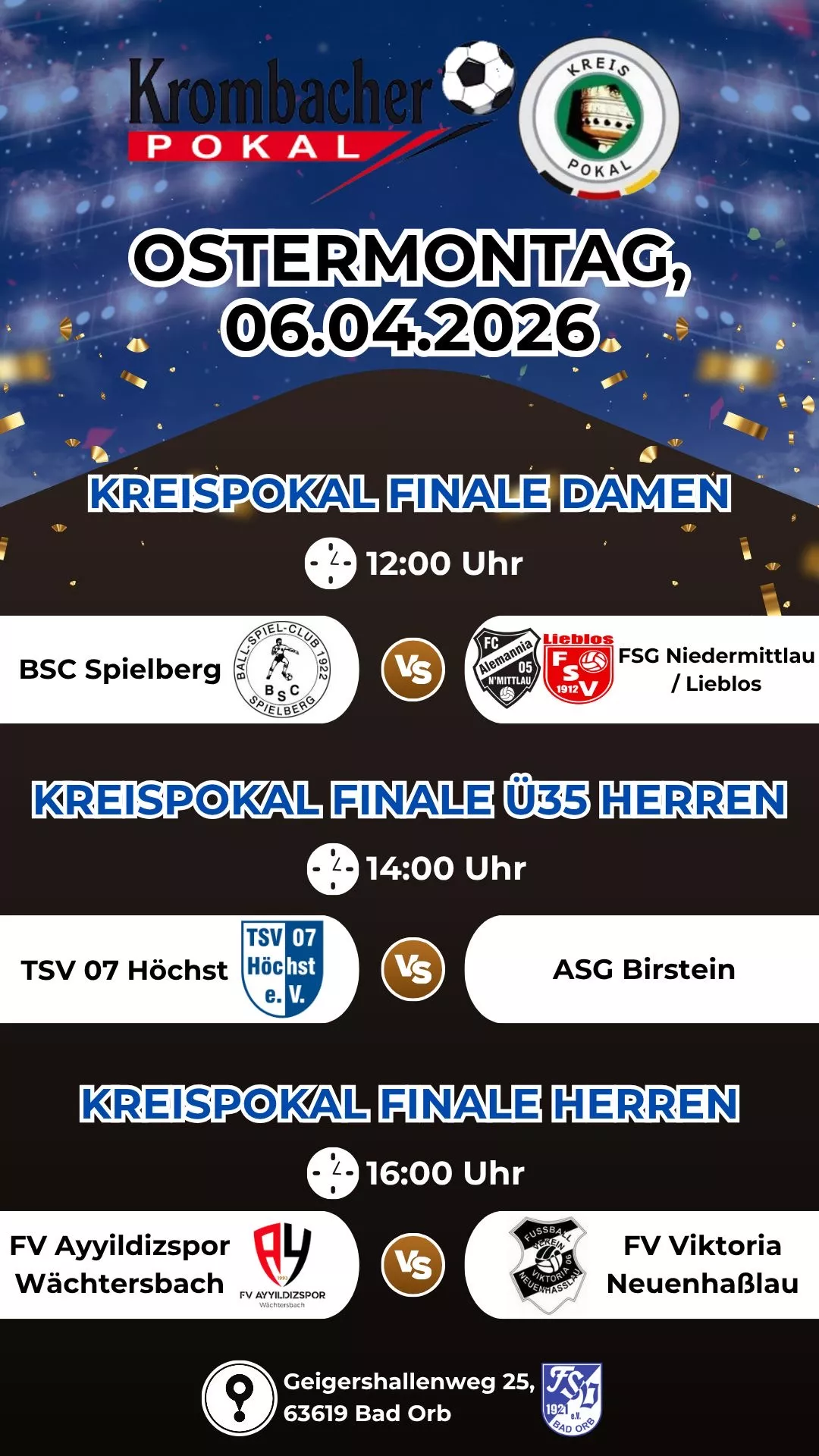 großer Pokalfinaltag beim FSV Bad Orb